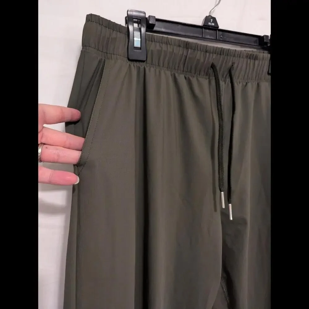 Zyia Women's Green Drawstring Nylon/Spandex Activewear Running Pants Size Medium